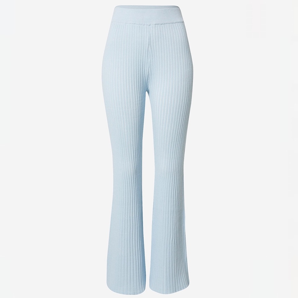 Blue Knit High Waisted Flare Legging Pants Size XS